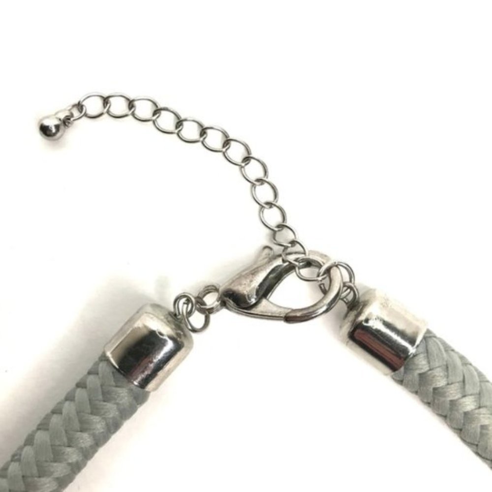 Silver & Gold Tone Triangle Statement Necklace - image 5